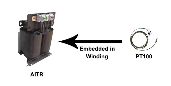 PT100 Temperature Sensor Embedded in the Winding