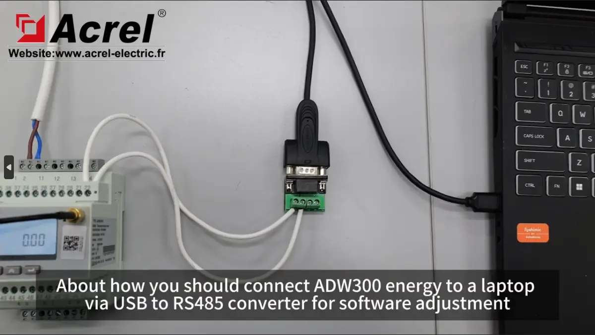 So verbinden Sie den ADW300 Energy Meter mit Ihrem Laptop zur Software anpassung über USB _ RS485 Konverter
